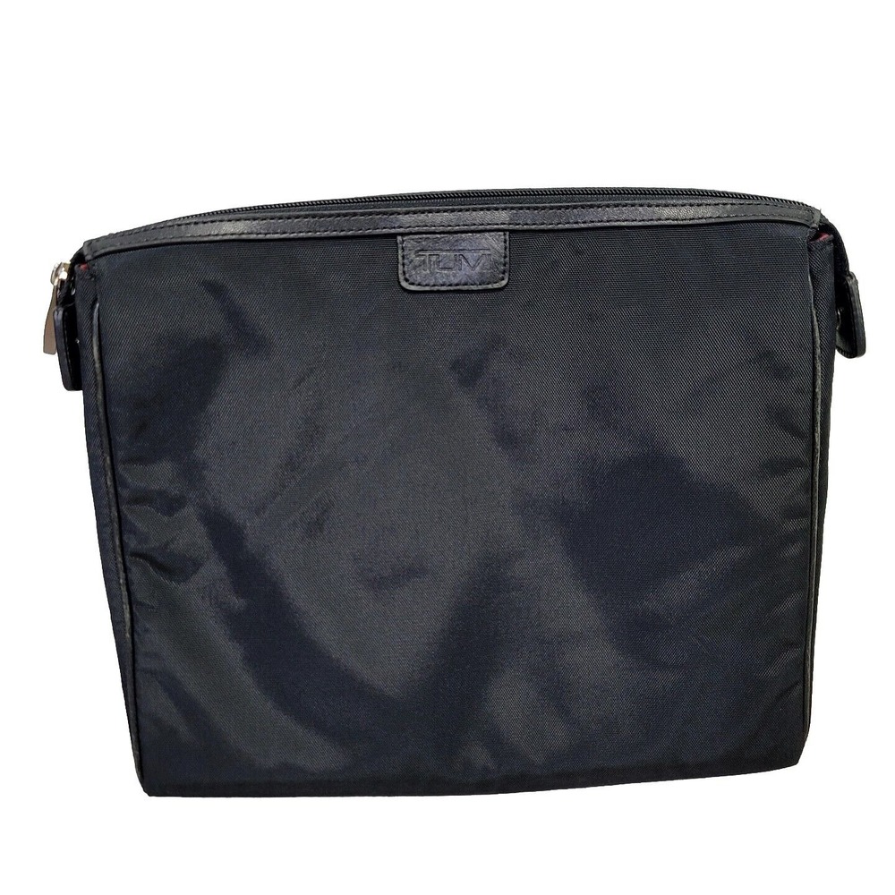 TUMI Canvas‎ Cargo Clutch Tote Notebook Tablet Case Black Padded Lining